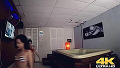 Gaucho pounds monster cock in sauna blowjob frenzy!