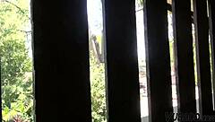 I see a cute amateur with natural tits interacting with an old guy