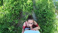 petite girl screams for help lost in nature i help her she sucks cock well