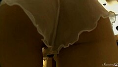 Teen Brunette Pauline Gets Frisky in Oily Dildo Session