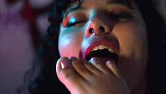 bbw latina gagging on toes during face sitting and pussy licking!