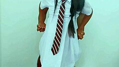 Afterschool, the cute couple fucks hard with handjob and riding in uniform.