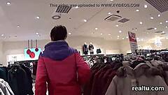 Stellar czech sweetie feels intense seduction in hypermarket, getting oral and poked