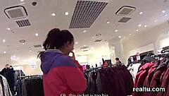 Stellar czech sweetie feels intense seduction in hypermarket, getting oral and poked