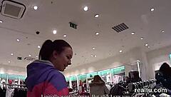 Stellar czech sweetie feels intense seduction in hypermarket, getting oral and poked