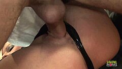 Bound cop dominates blonde milf in latex