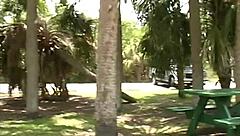 blonde amateur milf mindy flashes tits and gives handjob outdoors in public