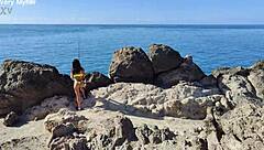 Very Myller - POV - Italian Tourist with Big Tits Fishing in Ocean Gets Ass Destroyed in Public - Cumshot on Open Asshole - 4K