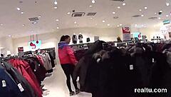 Stellar czech sweetie feels intense seduction in hypermarket, getting oral and poked