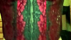 Shirley Dancing Sexy In Red-Black Corset And Lingerie