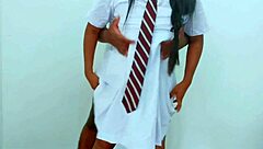 Afterschool, the cute couple fucks hard with handjob and riding in uniform.