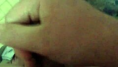 Pre-shower jerking off in the bathroom with cum