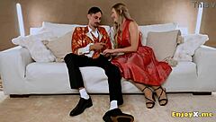 insatiable blonde sucks cock and licks pussy hard