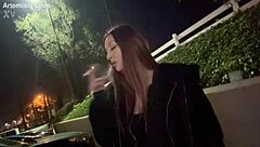 italian milf artemisia love smokes solo outdoors