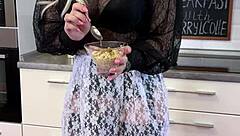 breakfast scene with cherrylcolle in fetish stockings