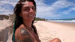Cute Babe Has Sex On Nudist Beach In Paraiba, Riding Muscular African Man To Orgasm