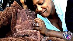 wife swallows daddy's cock in car wearing bear suit