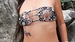 Hottie Flashes Boobs Outdoors