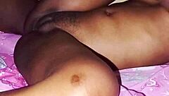 African teen enjoys hard morning sex.