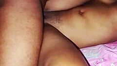 African teen enjoys hard morning sex.