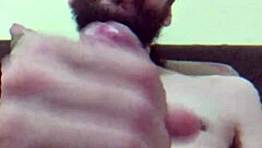 André Cums Deliciously In Bedroom Close-Up.