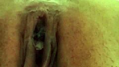 Squirting while pushing out those small eggs inside