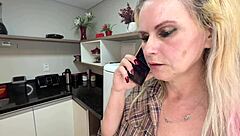 Innocent Lunch Deliverer Discovers Nymphomaniac Housewife Tiffany Montavani's Fetish for Motoboy's Sausage and Cream Sauce in Sheer Red Dress!