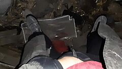 Village Girl Masturbates Intensely in Cold Barn