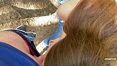 My petite girlfriend flashes in forest