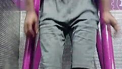 Skinny teacher works out with mature gym buddy