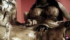 Naughty brunette fucks doggy style with her man?