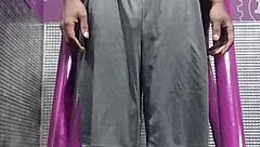 Skinny teacher works out with mature gym buddy