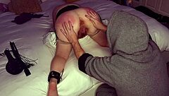 Hairy Pussy Wife Gets Weekly Spanking and Anal Fingering