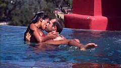 Interracial partner meets for poolside massage and fun
