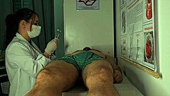 patient gets hard in front of nurse during dirty checkup