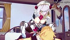 Noelle's Intense Fucking Session with Aether in Genshin Impact