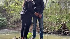 Doggystyle sex in backyard with curvy stepmom