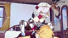 Noelle's Intense Fucking Session with Aether in Genshin Impact