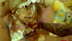 three skinny petite girls give blowjobs in pov