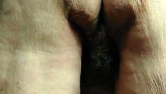 German Granny Slams Her Hairy Slutty Pussy Hard