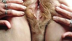 German Granny Slams Her Hairy Slutty Pussy Hard