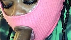 Curvy Brunette Blows Bubbles With Cum After Sucking Dick Good