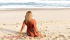 I'm showing off my body in a micro bikini on Rio beach