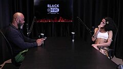 Bibi Hourani shows tattooed tits and enjoys anal fingering