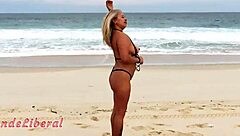 I'm showing off my body in a micro bikini on Rio beach