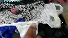 Jerking off into wife's used panties compilation