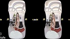 virtualpee - dildo loving brunette splashes herself with piss