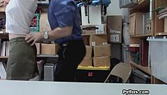 Cute Redhead Thief, Take It Hard from Security!