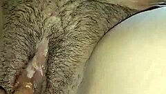 Hot Girl Gets Fingered By Boyfriend On Oiled Hairy Pussy