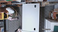 Cute Redhead Thief, Take It Hard from Security!